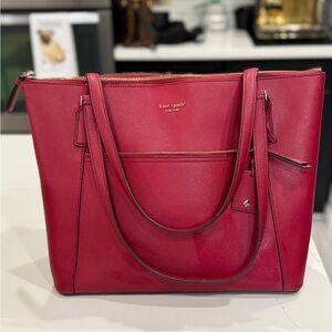 Kate Spade Red Leather Tote Laptop Bag